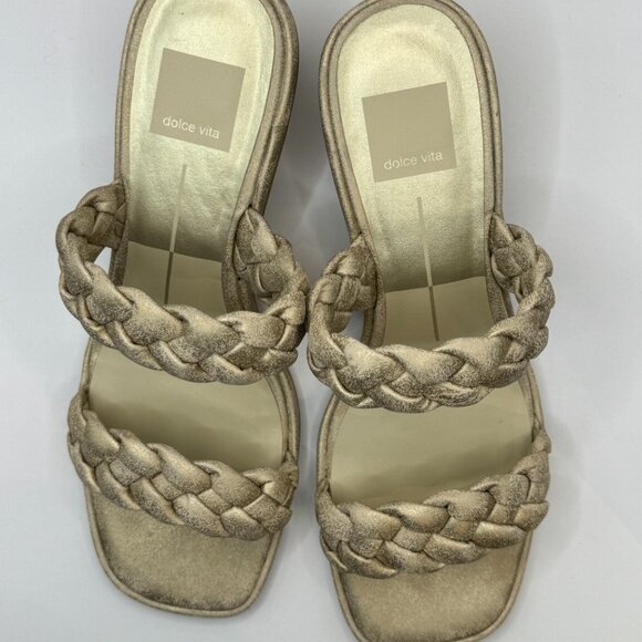 New Dolce Vita Women's Light Gold Metallic Stella Suede Heels Size 8.5 MSRP $125 - Picture 8 of 10